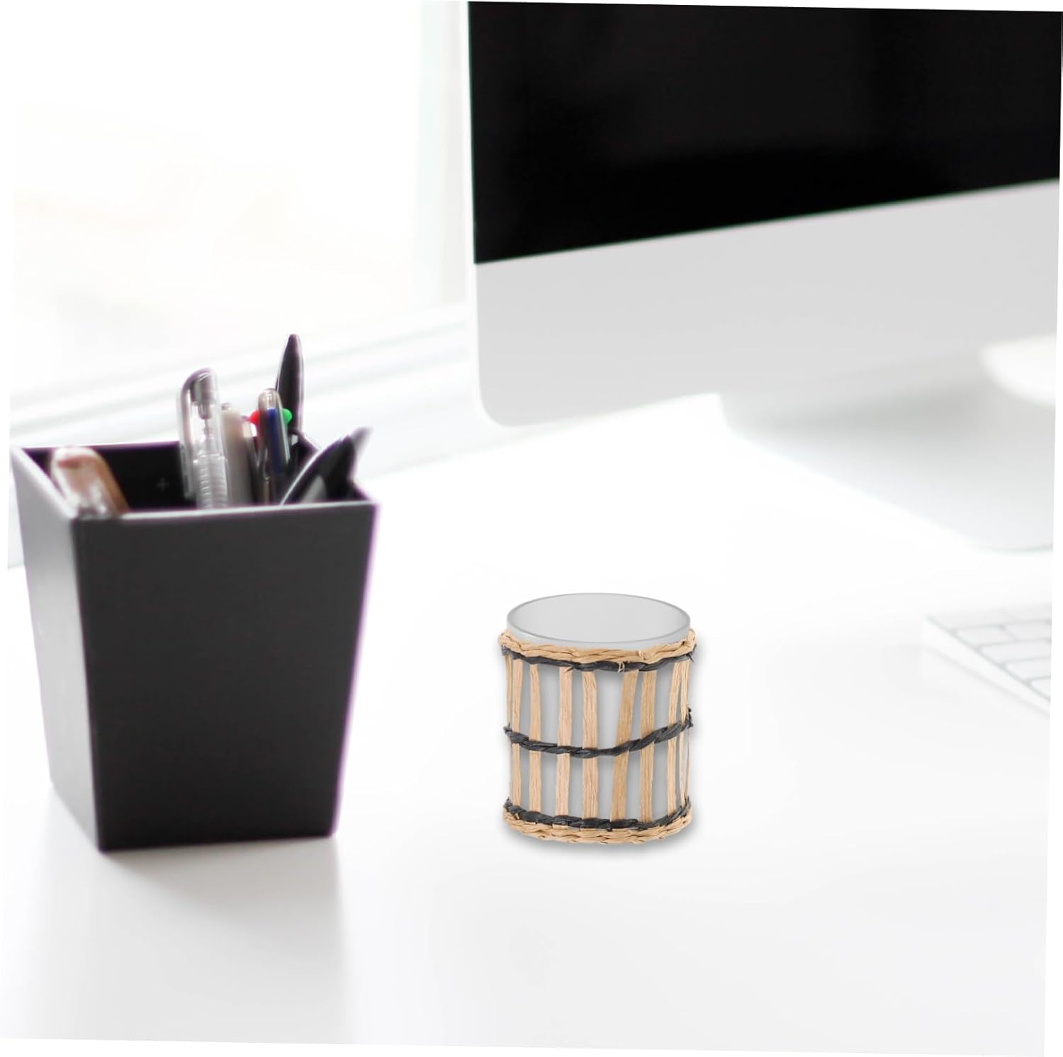 BRIGHTFUFU Handmade Woven Glass Cup Cover 1pc