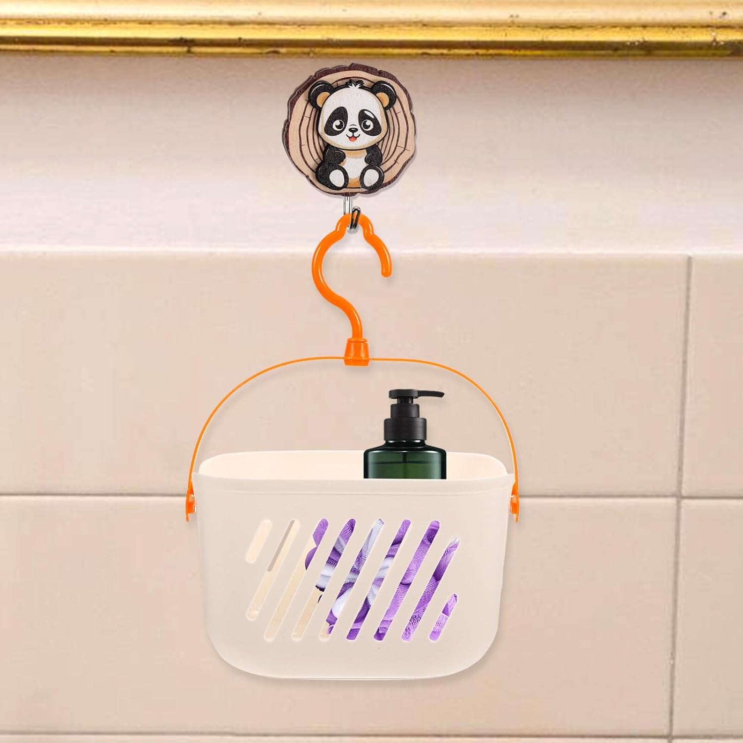 Ciieeo Hanging Shower Basket with Hooks and Drainage