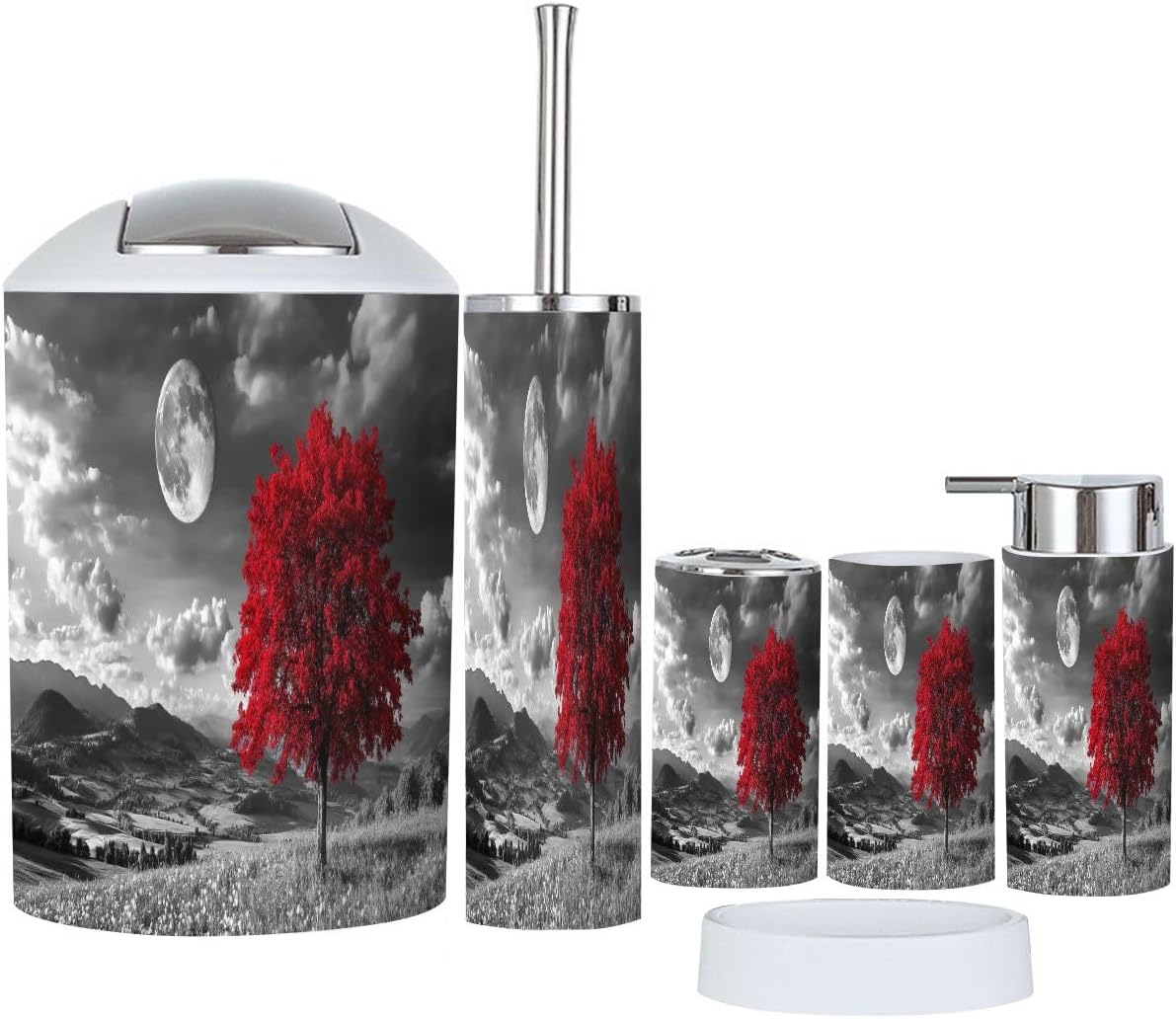 Boho Bathroom Accessory Set 6 Piece Modern Elegant