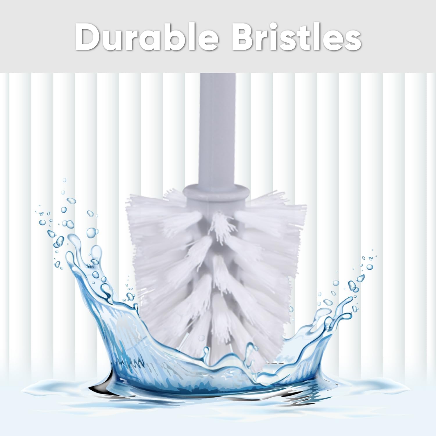 Superio Ribbed Toilet Brush with Holder Set Blue 1