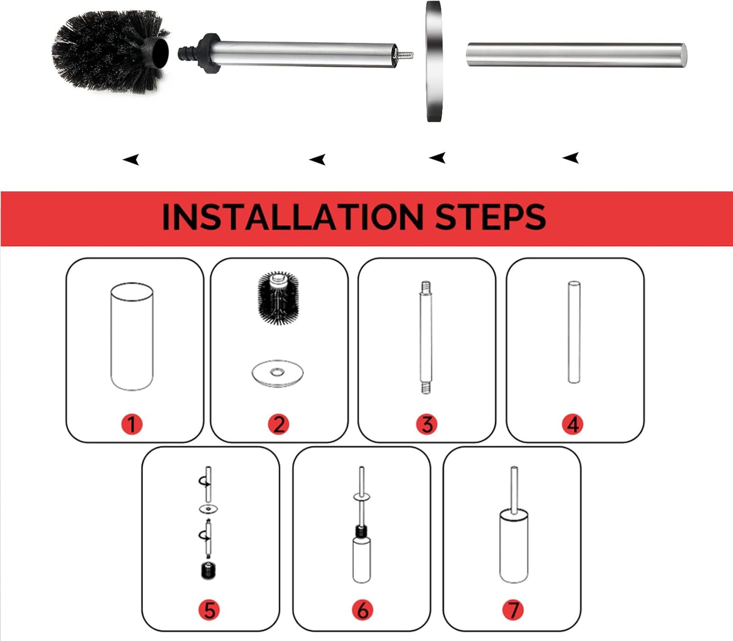 TINYROW Toilet Brush with Holder and Lid 1