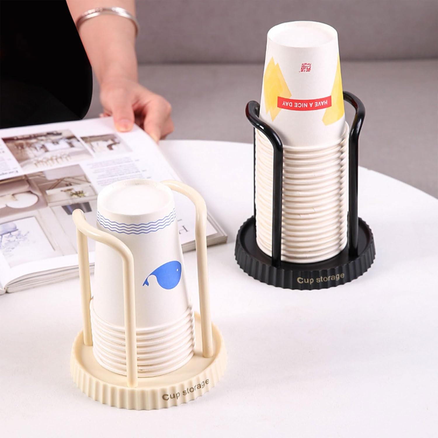 TNNOKL Paper Cup Dispenser with Holder for Kitchen and Bathroom