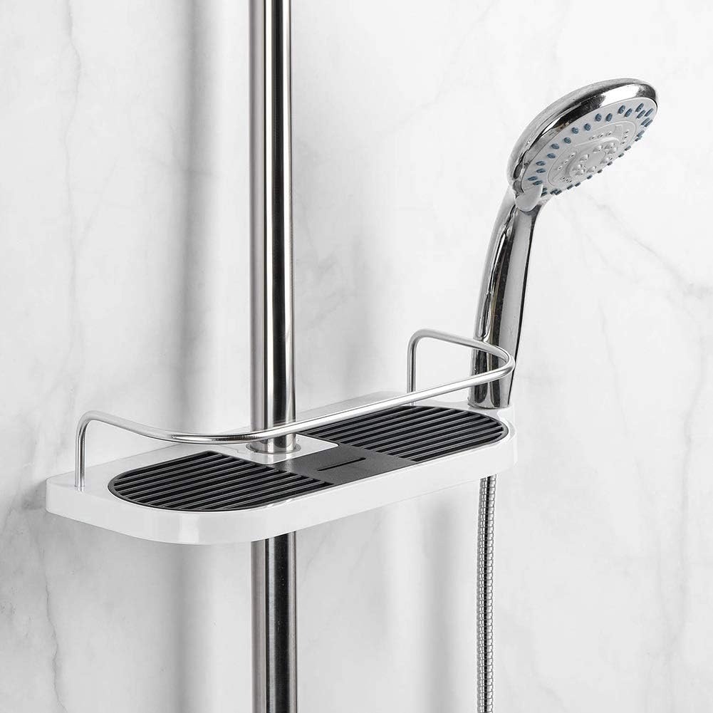 TYZK Adjustable Shower Shelf with 2 Hooks No Drilling Bathroom Caddy