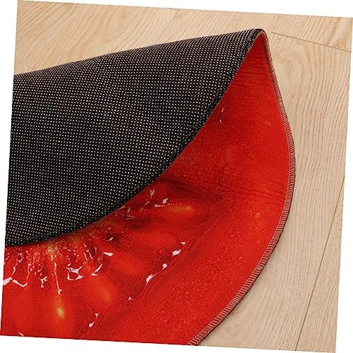 PRETYZOOM Round Non-Slip Bath Rug with Fruit Pattern