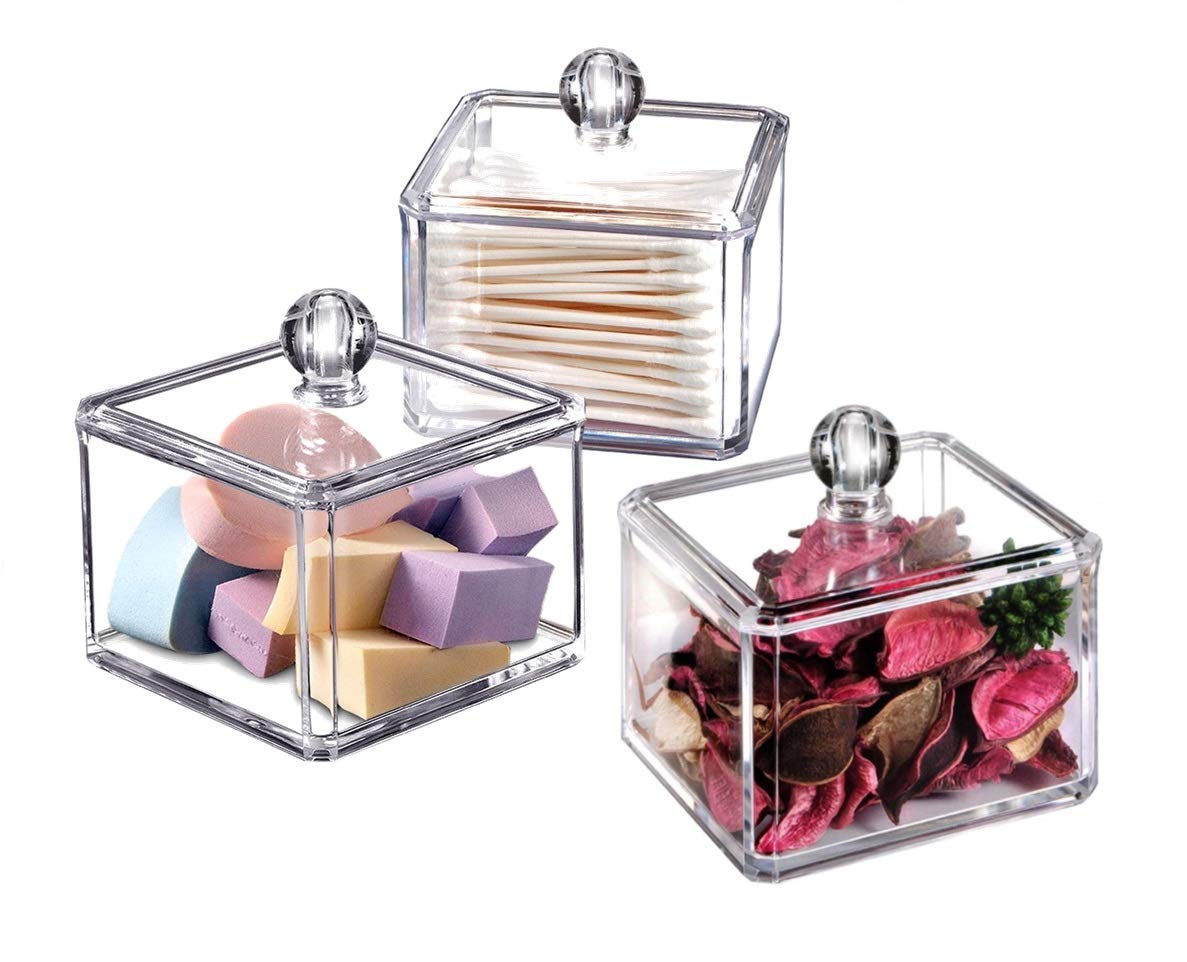 KW Collection Clear Acrylic Swab Holder Organizer