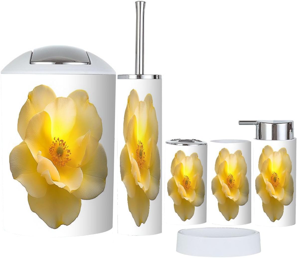 Boho Rose Bathroom Accessories Set 6 Piece