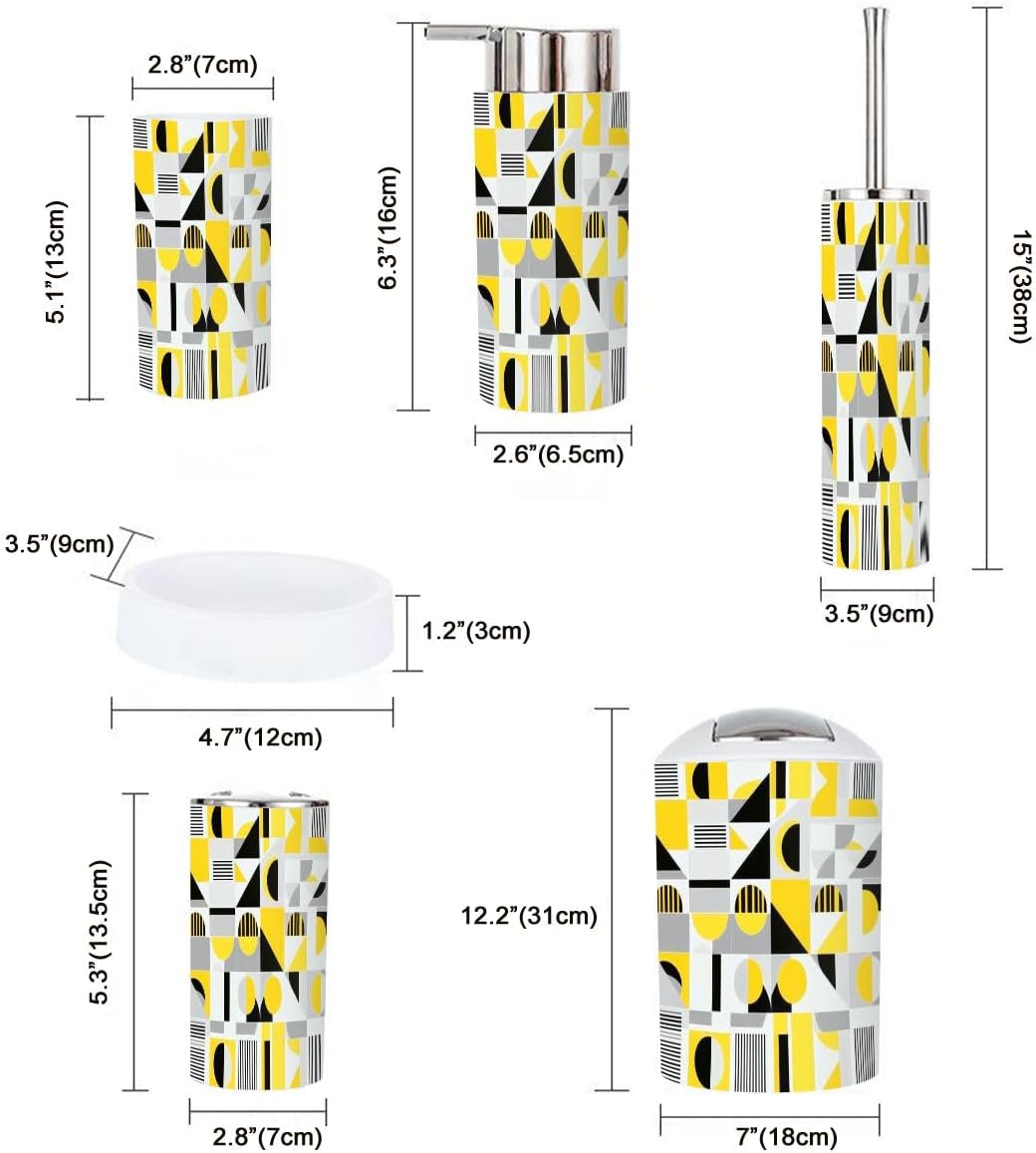 TRANQDEHOM 6 Piece Boho Bathroom Accessory Set