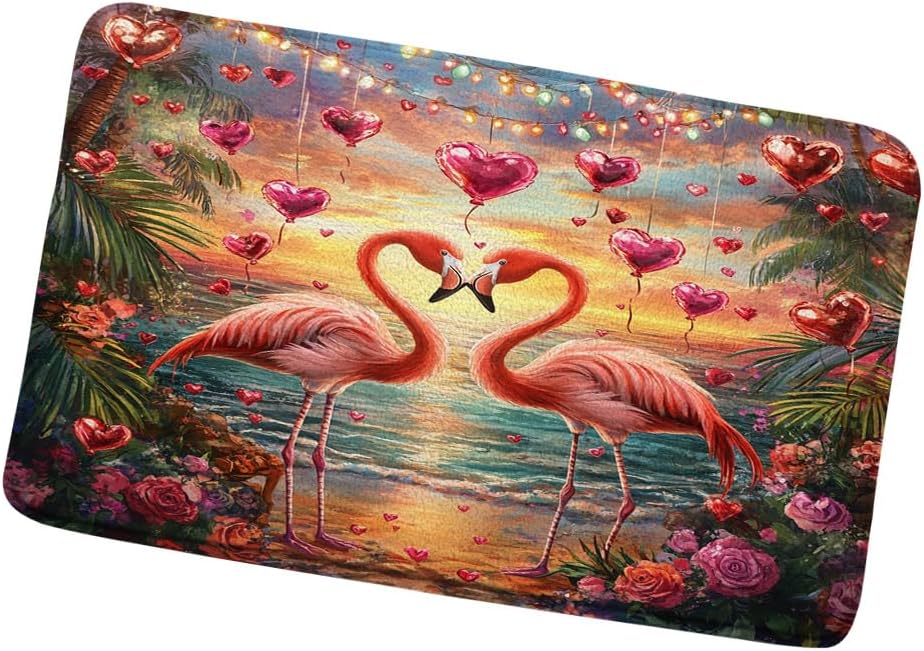 Valentines Day Bath Mat Red Love Hearts 16x24 Inch