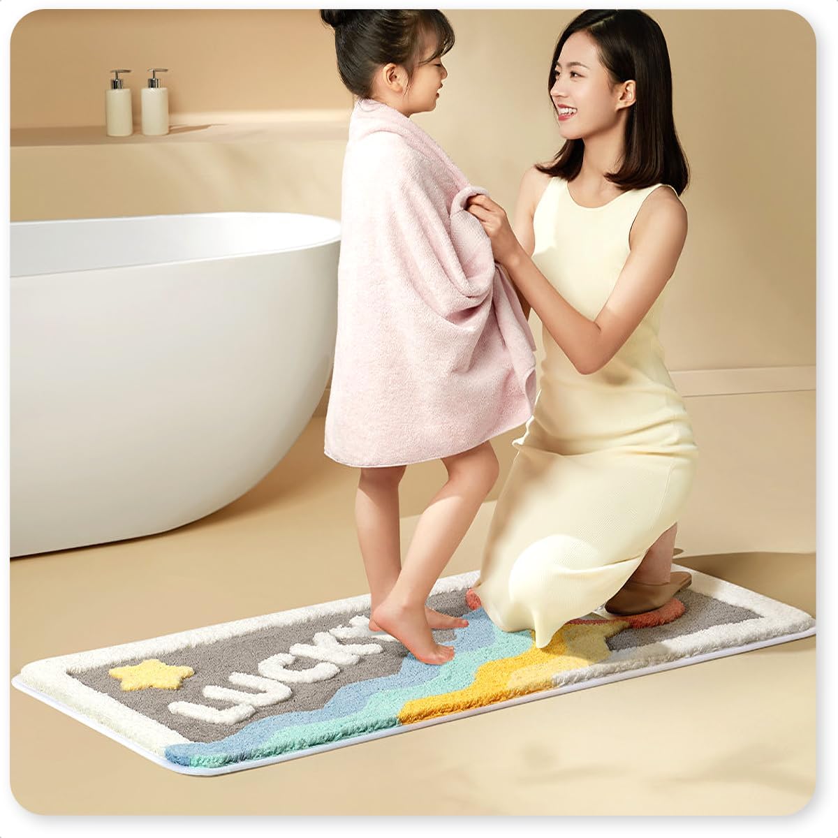 Tyrafry Cute Space Bath Rug Mat 16x31