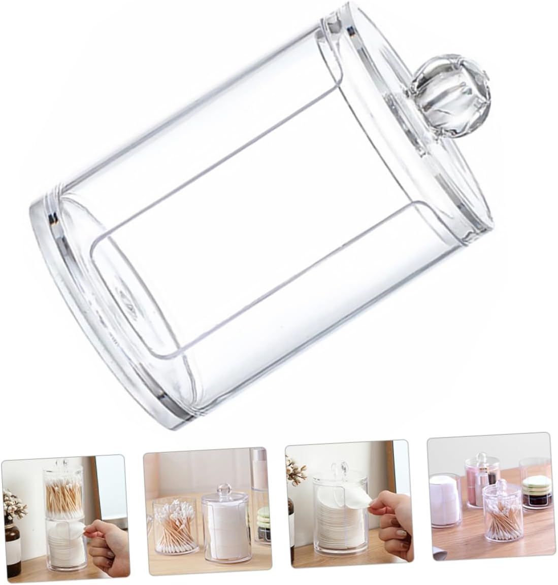Cotton Pad Holder Container Elegant Bathroom Storage Stand
