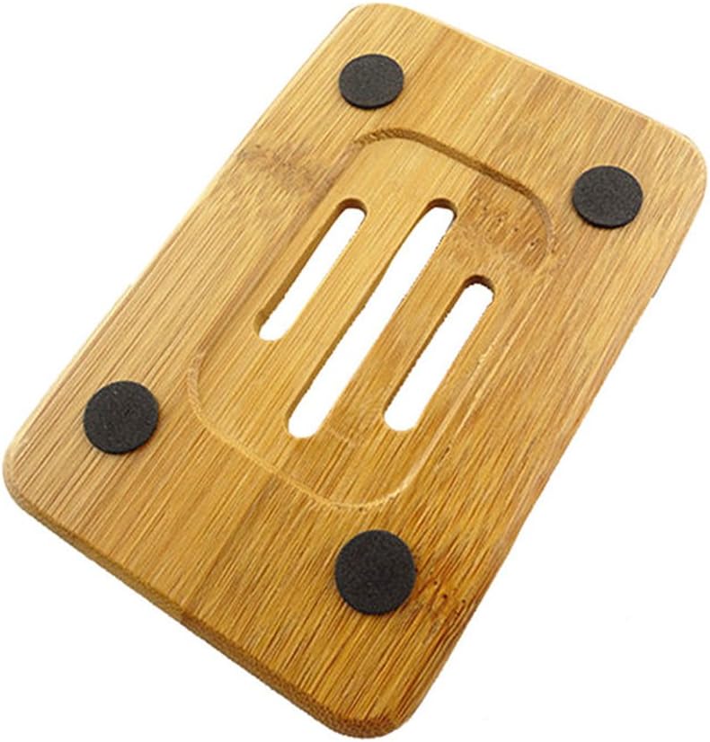 AkoMatial Bamboo Soap Dish with Holes for Dry Storage