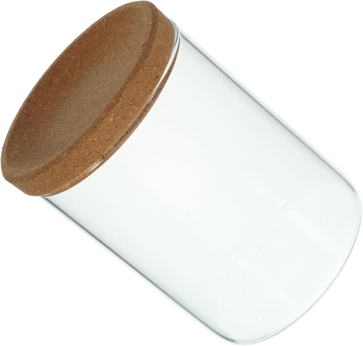 BIUDECO Cotton Pad Dispenser with Glass Bamboo Holder