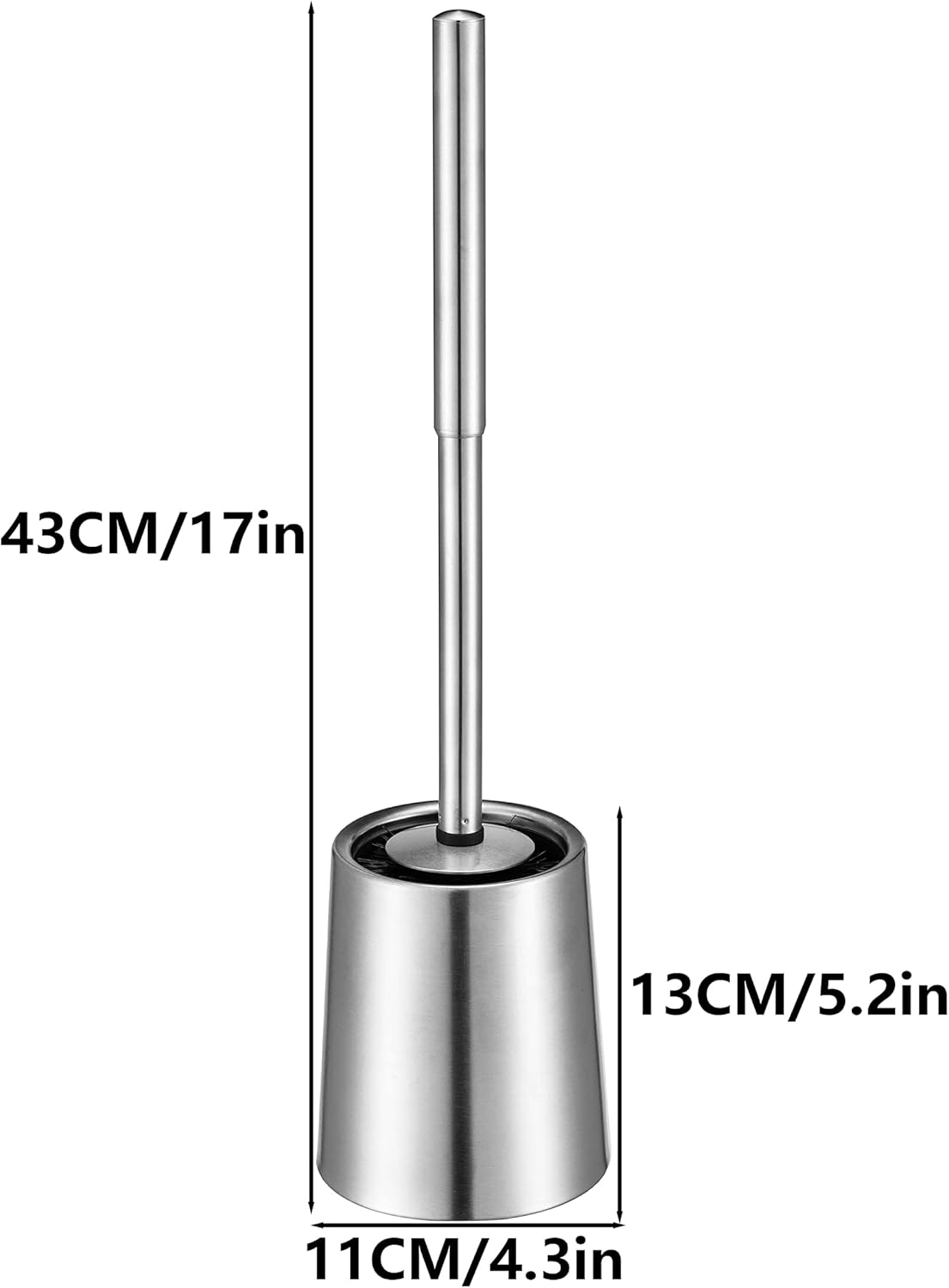 Brushed 304 Stainless Steel Toilet Brush Set with Holder