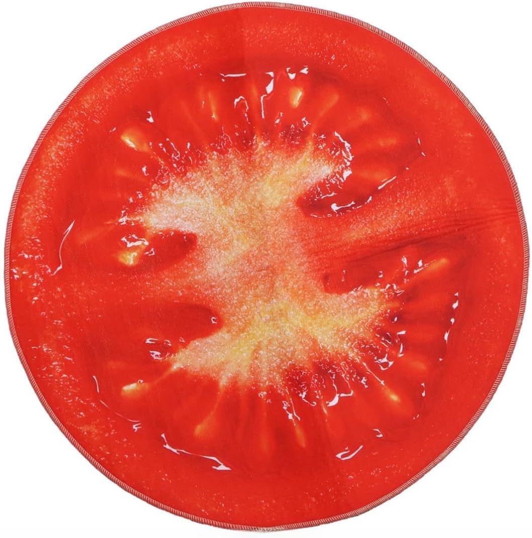 ULTECHNOVO Round Non Slip Fruit Pattern Bath Rug