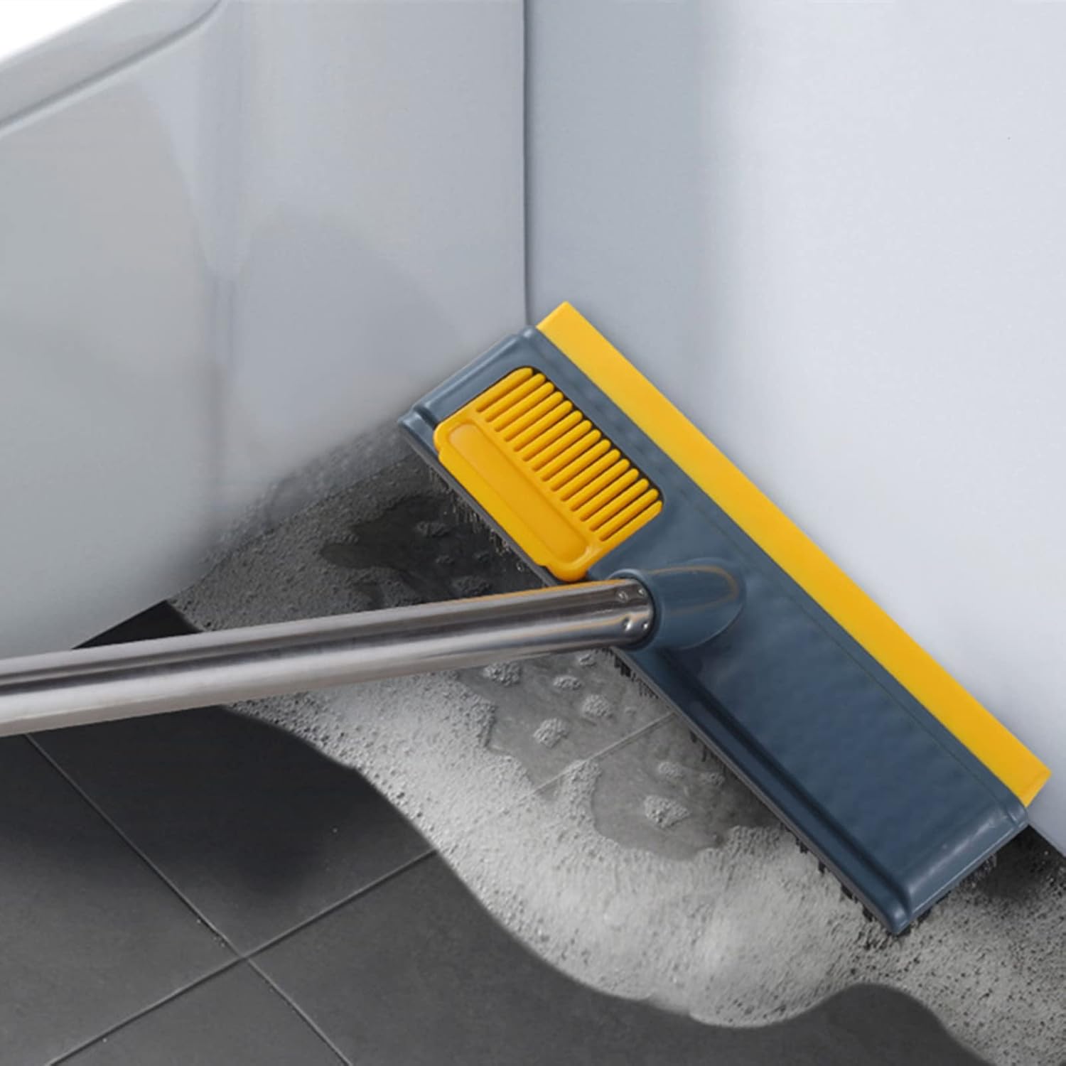 2 in 1 Floor Scrub Brush with Squeegee