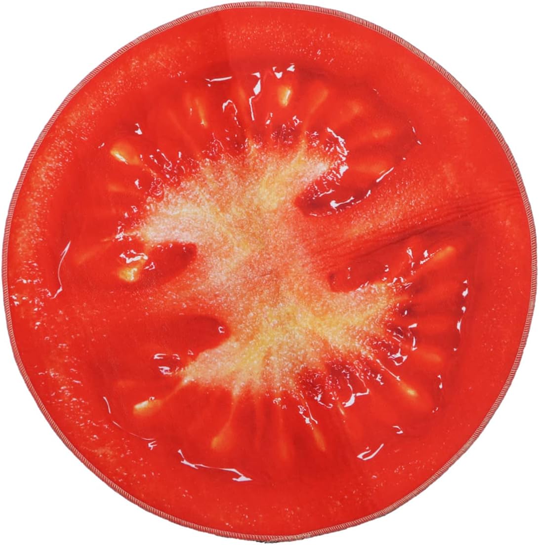 Healifty Round Non-Slip Fruit Rug for Bath Bedroom