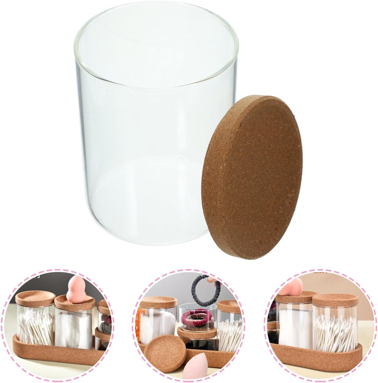 Alipis Cotton Ball Jar Bathroom Organizer with Lids