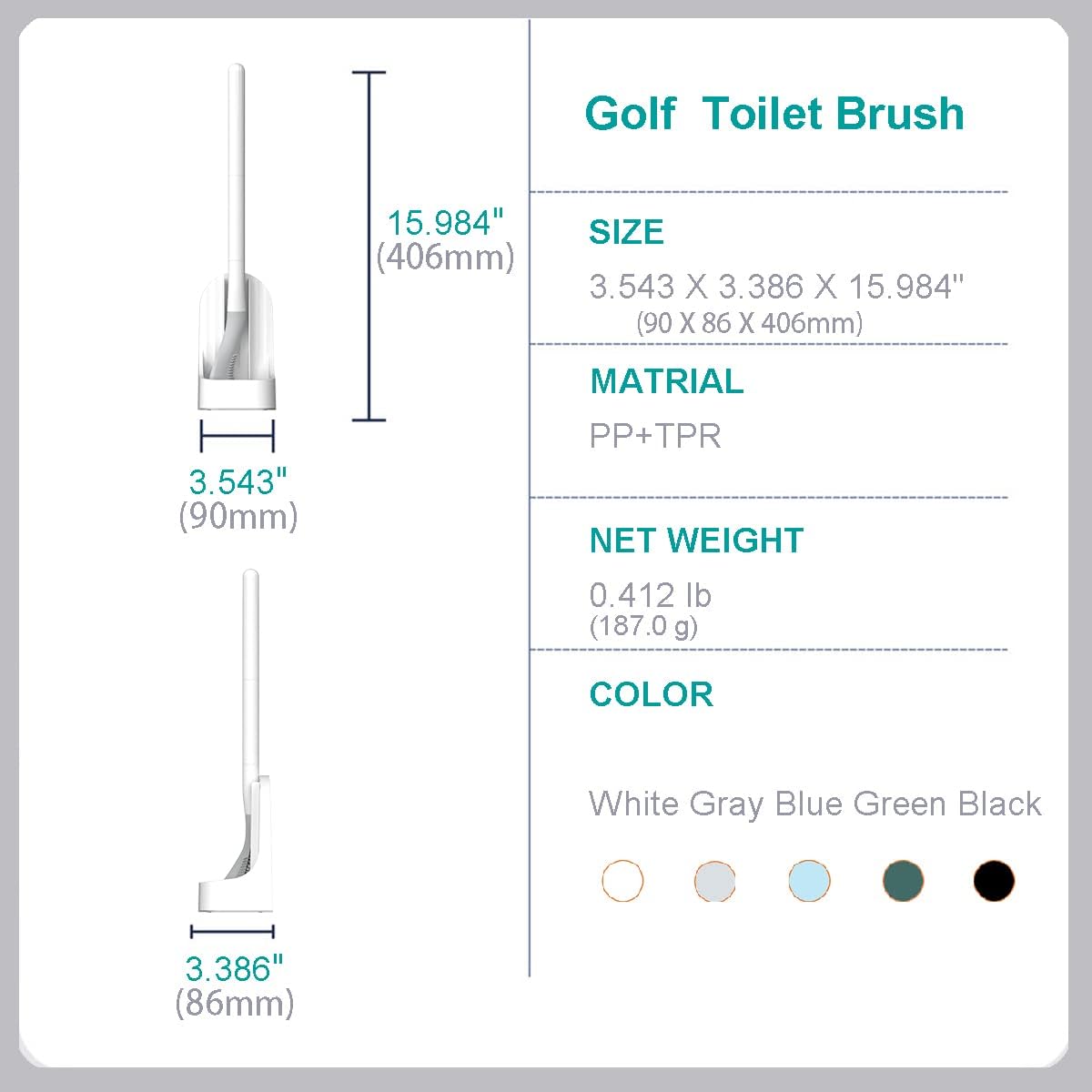 CYANLUX Long Handle Toilet Brush with Holder