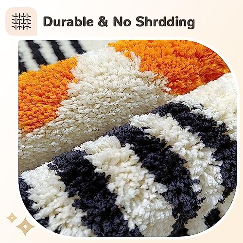 Boho Bathroom Rug Non-Slip Microfiber Abstract Design 20x32 Inch 1