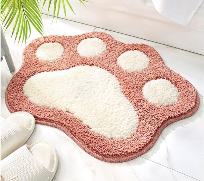Beauy Girl Paw Shaped Bath Rug Non-Slip Mat Pink 1