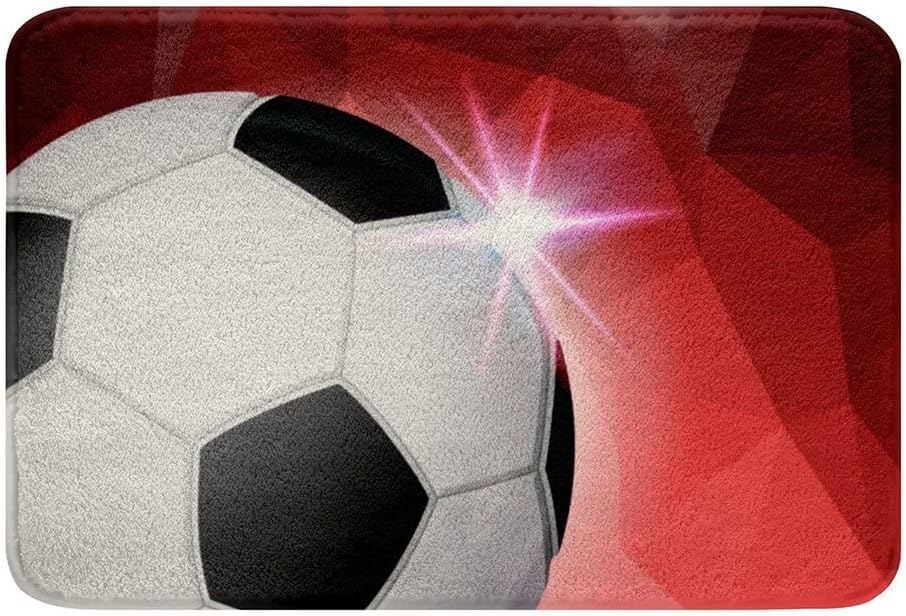 HSTDUNYE Soccer Themed Microfiber Bath Rug