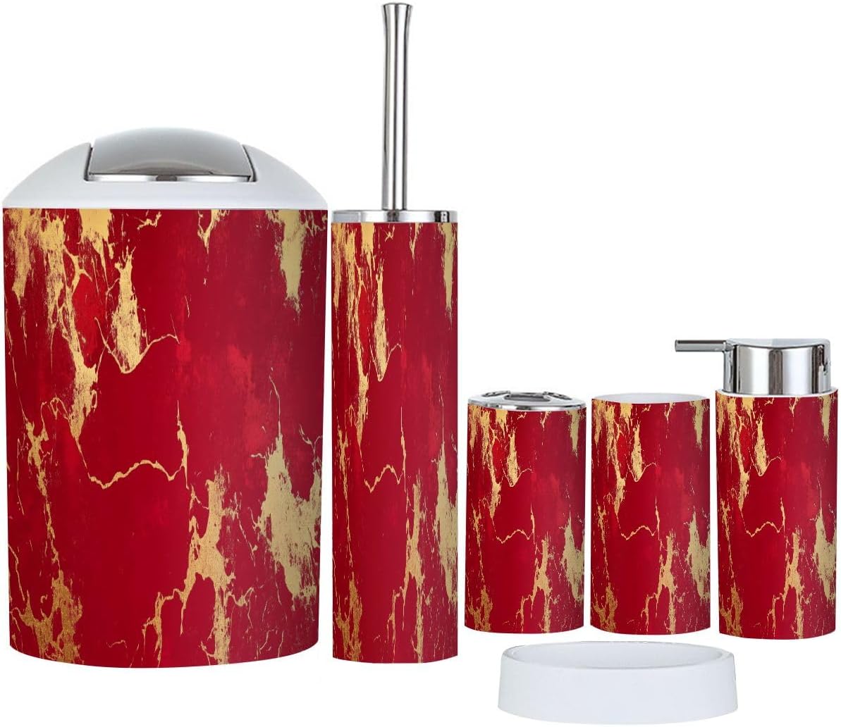 Boho Modern 6 Piece Bathroom Accessory Set