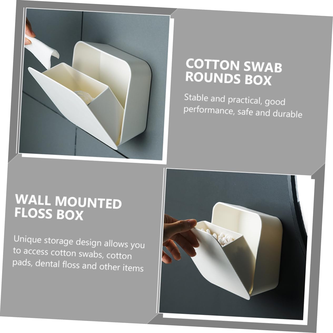 Anneome Wall Mounted Cotton Swab Holder Organizer