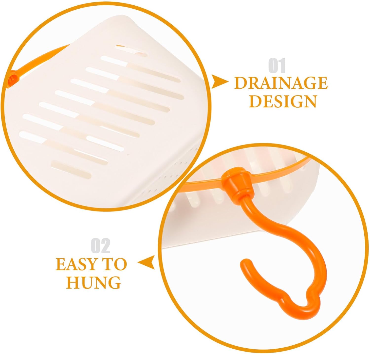 Ciieeo Hanging Shower Basket with Hooks and Drainage