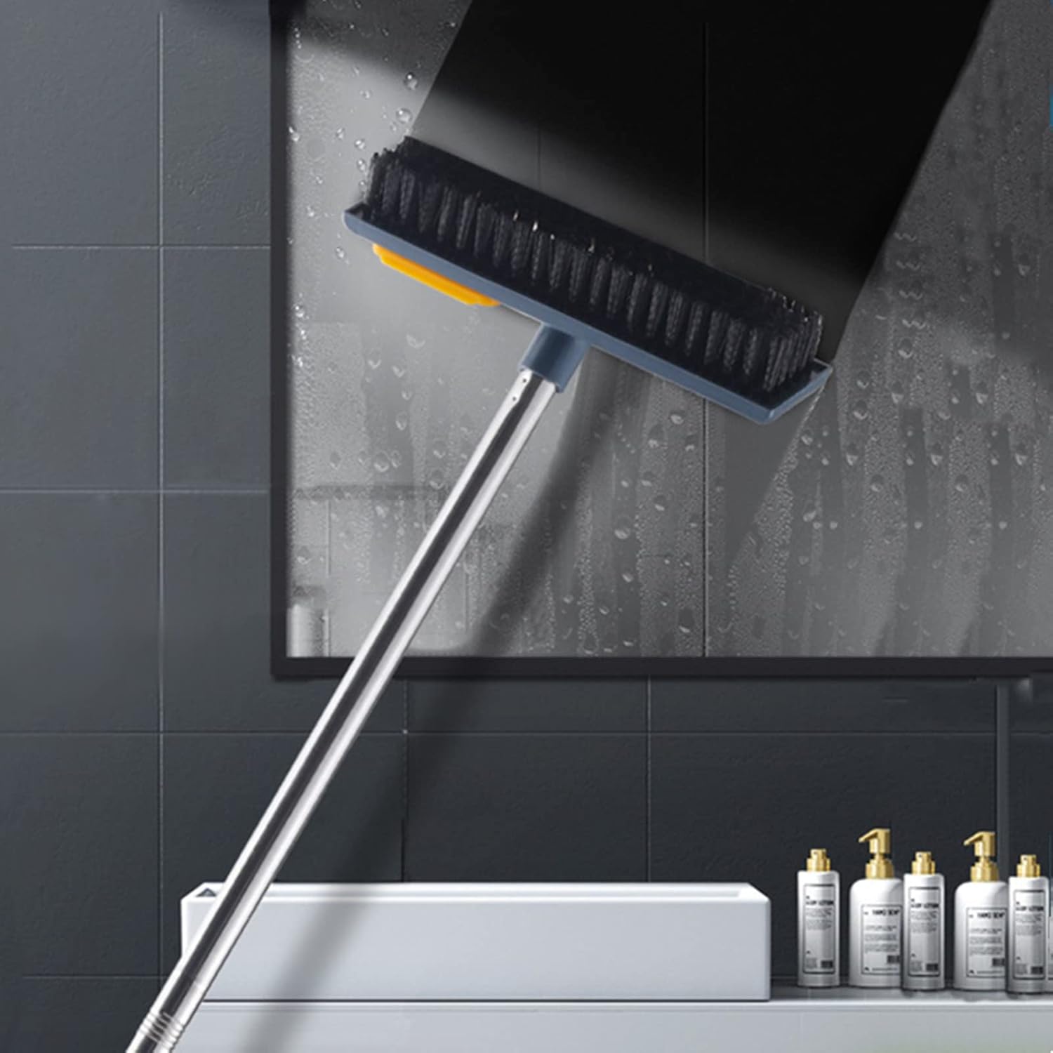 2 in 1 Floor Scrub Brush with Squeegee