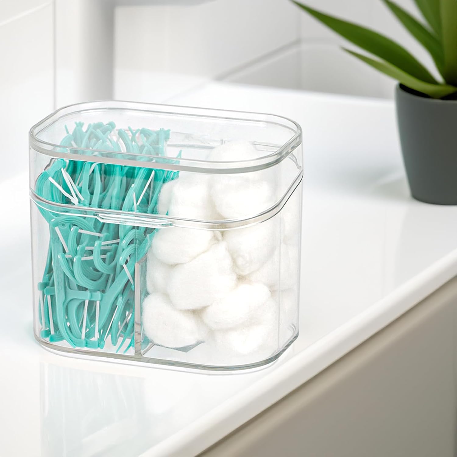 ZEXALOR Clear Bathroom Organizer 2-Size Essentials Set