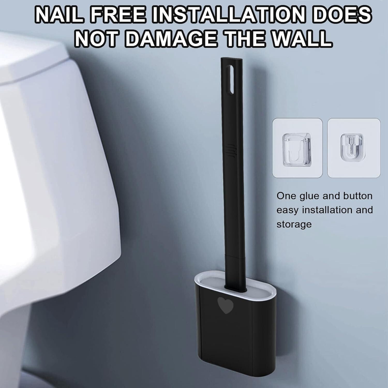 Silicone Toilet Brush with Holder Deep Clean Hygienic Design