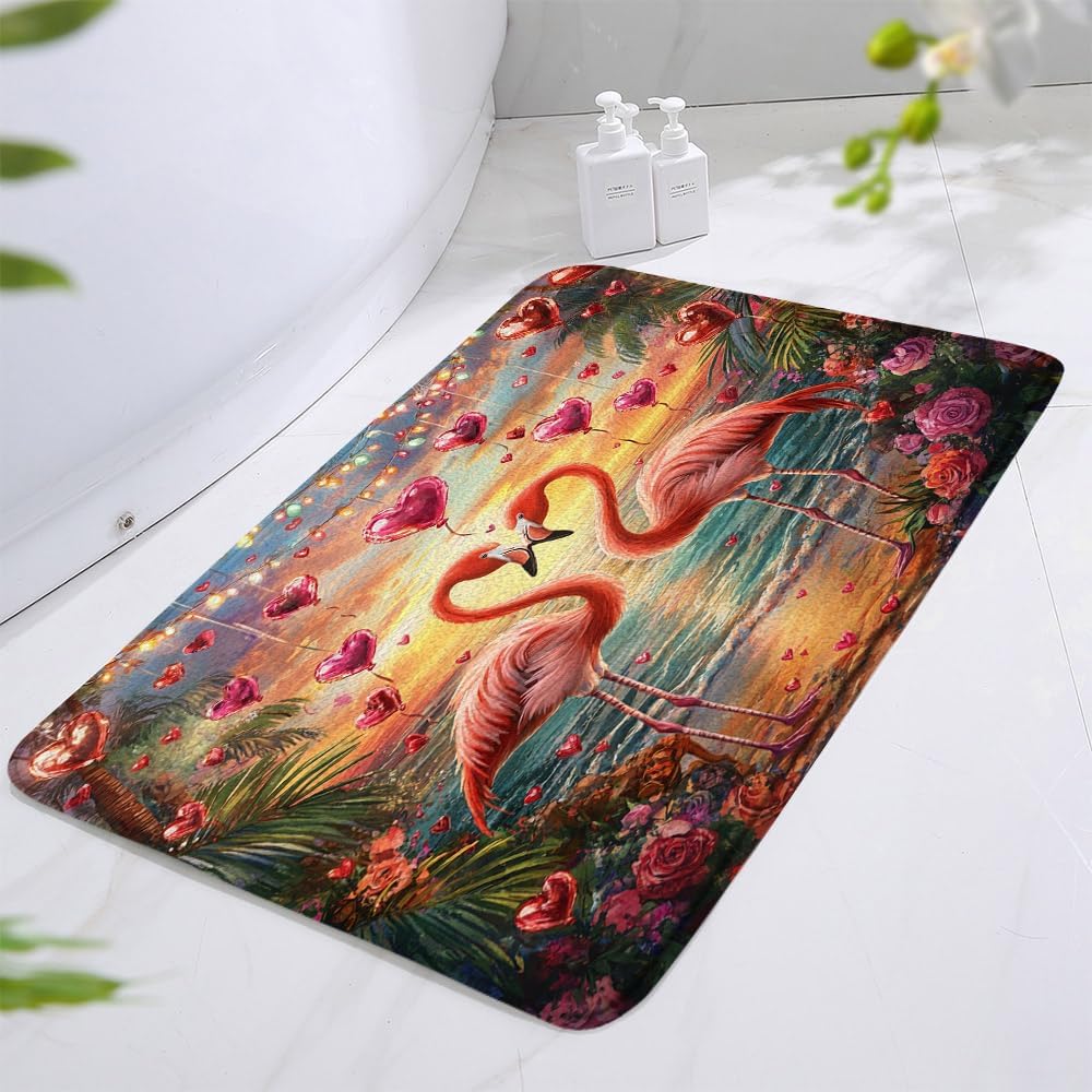 Valentines Day Bath Mat Red Love Hearts 16x24 Inch