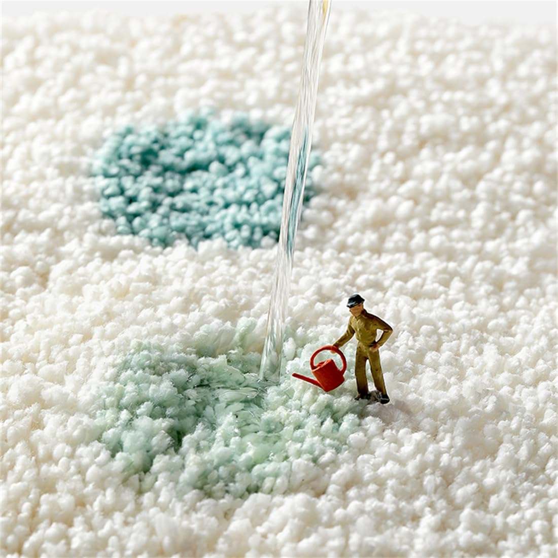 Ankah Black White Checked Bath Rug Non-Slip Thick Shaggy Super Absorbent