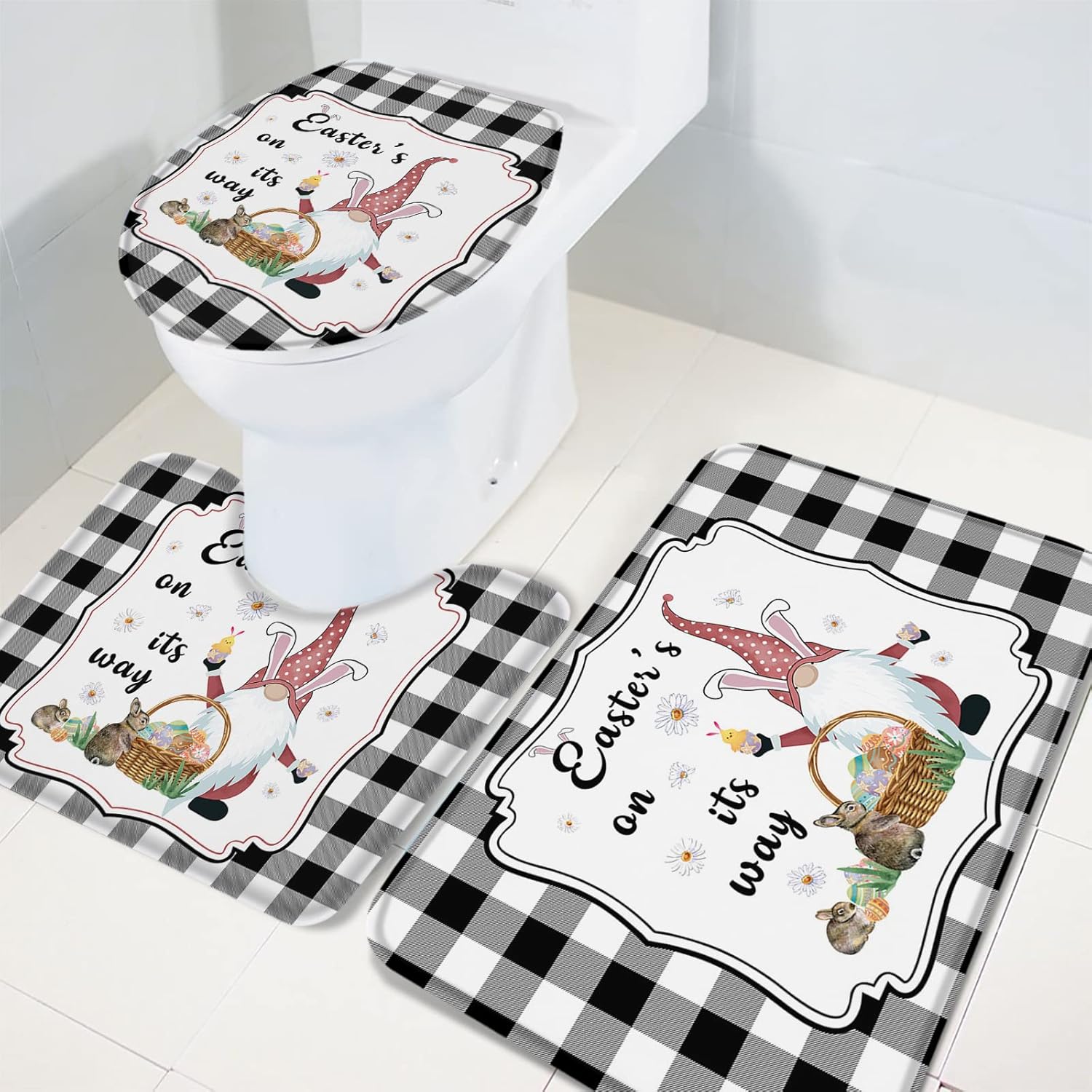 YESOF66 3 Piece Bathroom Rugs Set Non-Slip 1
