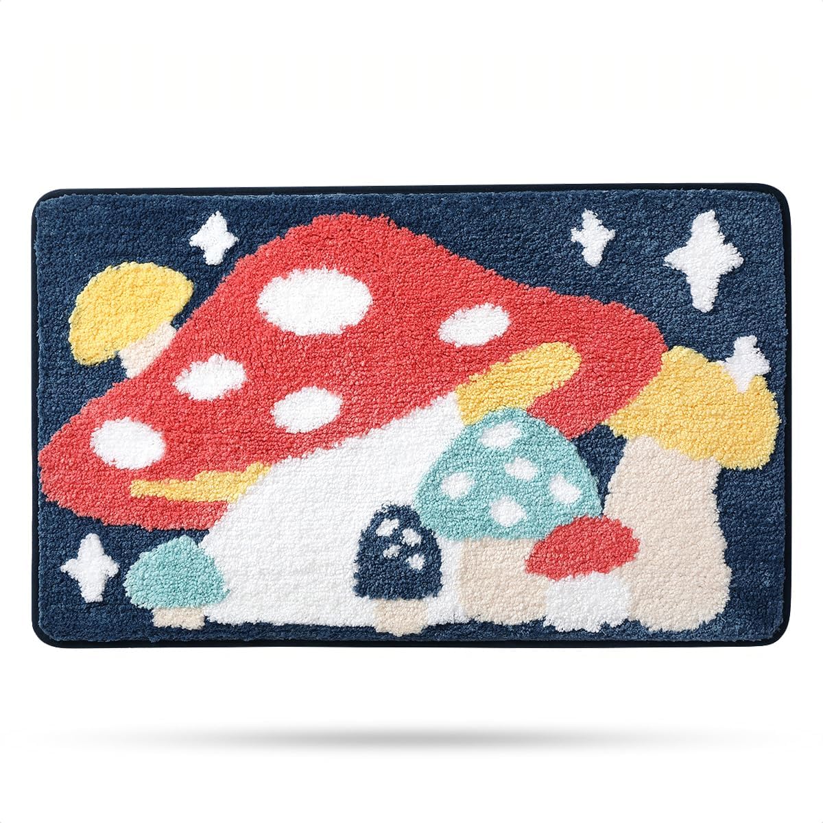 Molesun Mushroom Bath Mat 16x24 Non-Slip Microfiber Rug