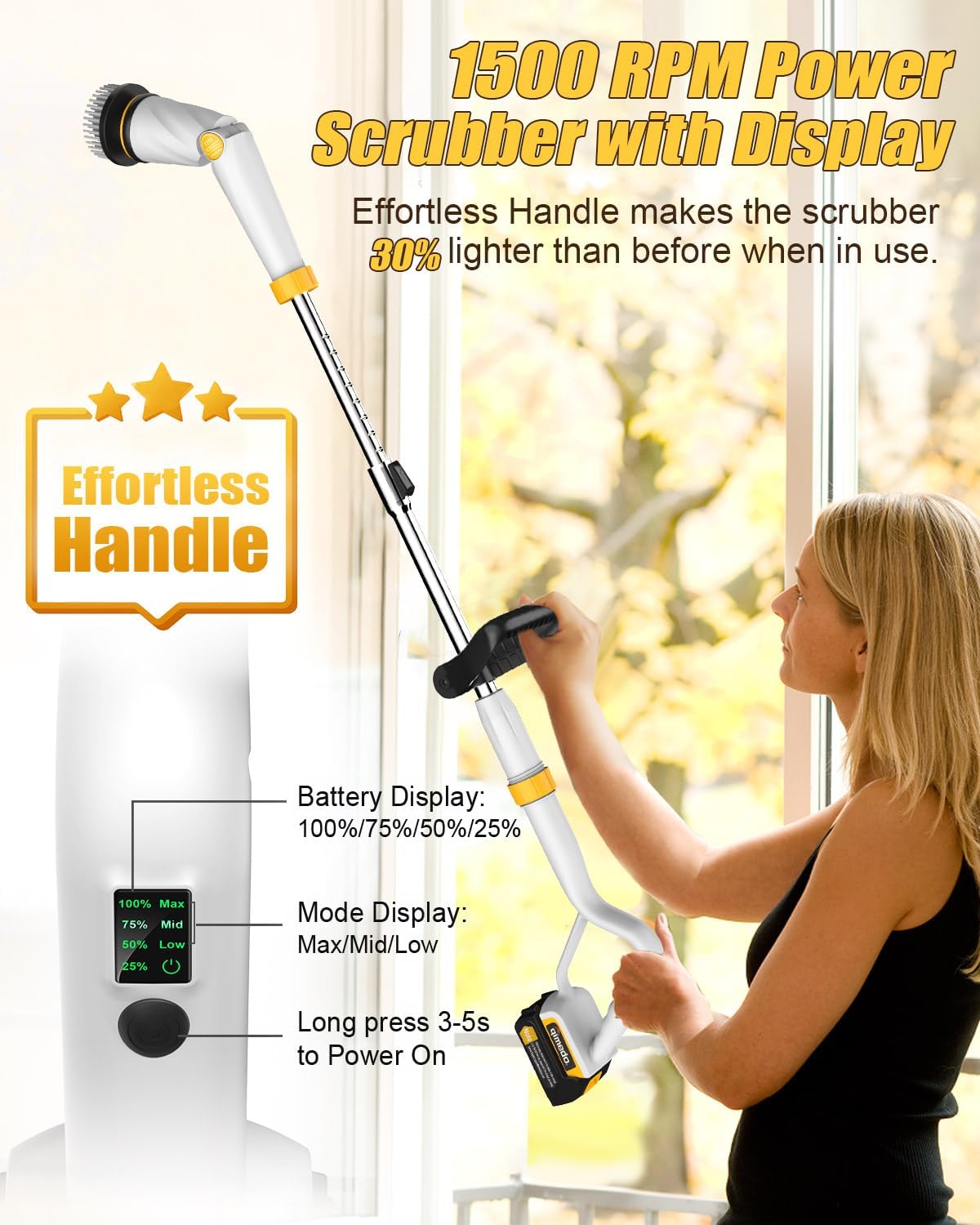 Qimedo Electric Spin Scrubber Q2 Pro with 3 Batteries