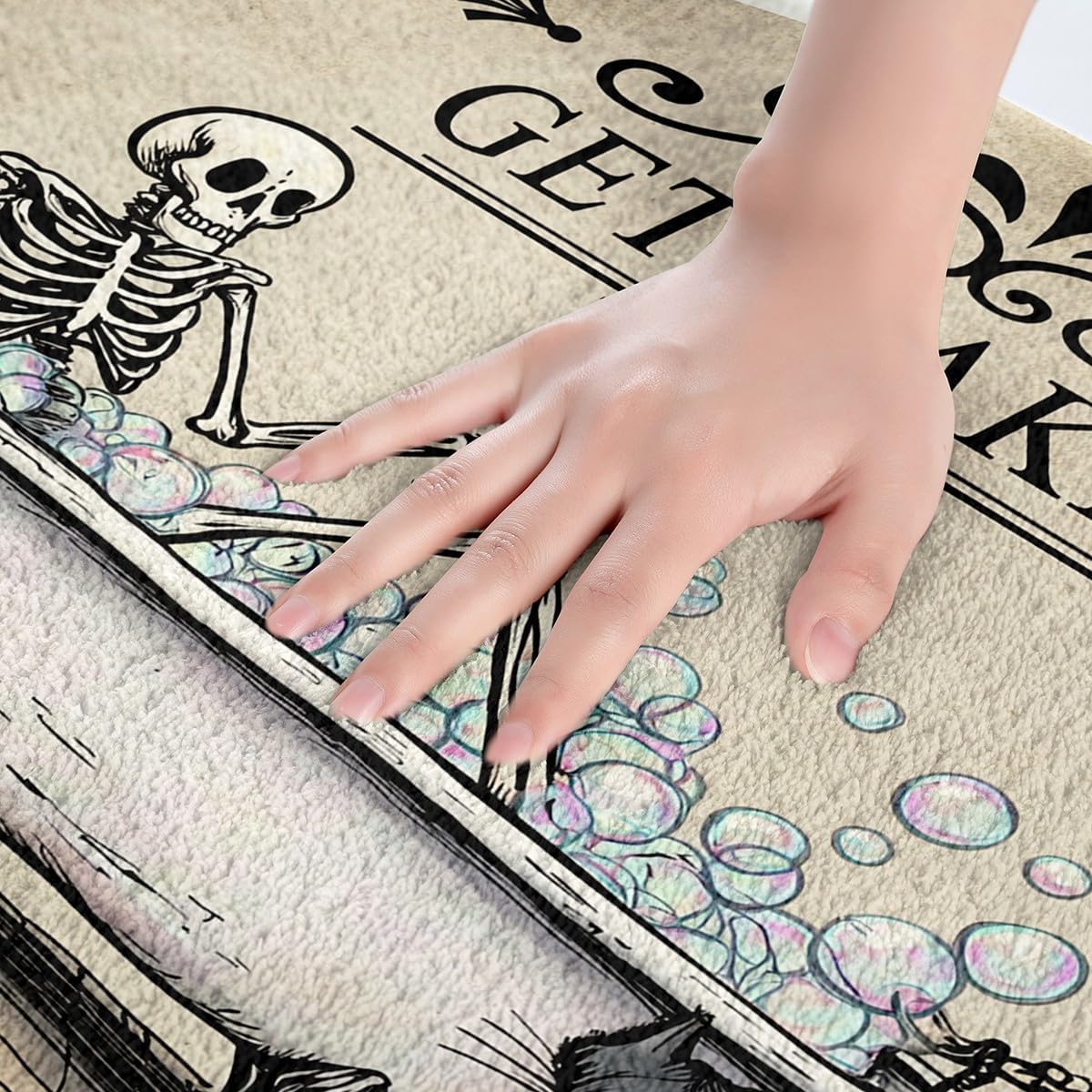 Jejeloiu Halloween Skull Bath Rug 16x24 Inch 1
