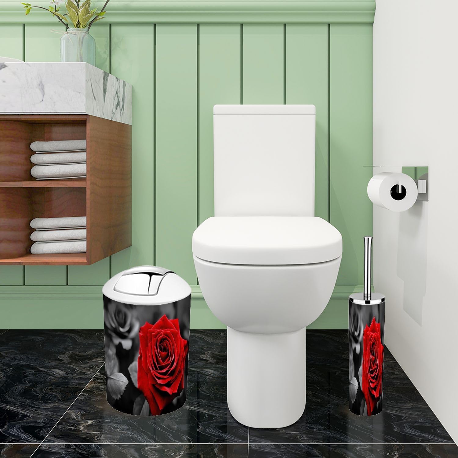 Bathroom Accessory Set 6 Piece Modern Boho Design