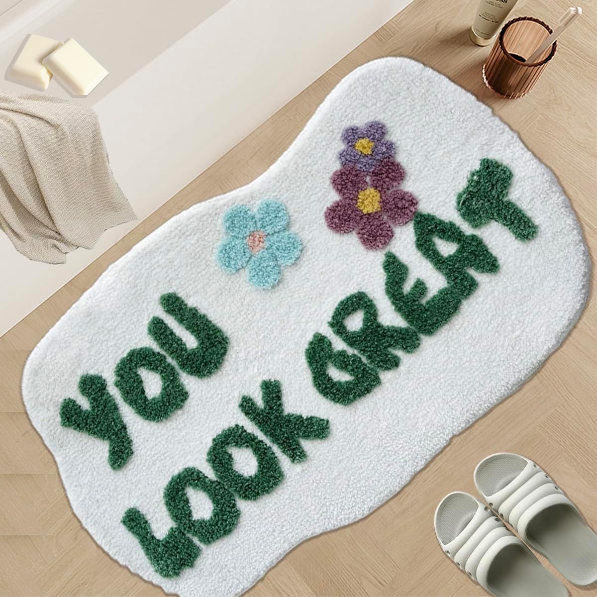 You Look Good Bath Mat Soft Non-Slip Microfiber Rug