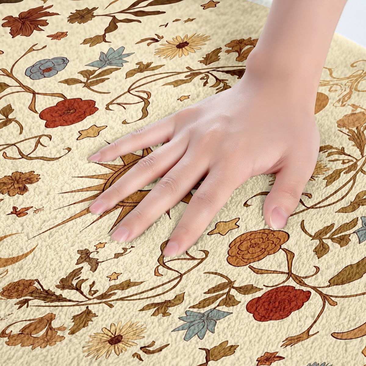 Erosebridal Boho Floral Bath Rug Set 16x24