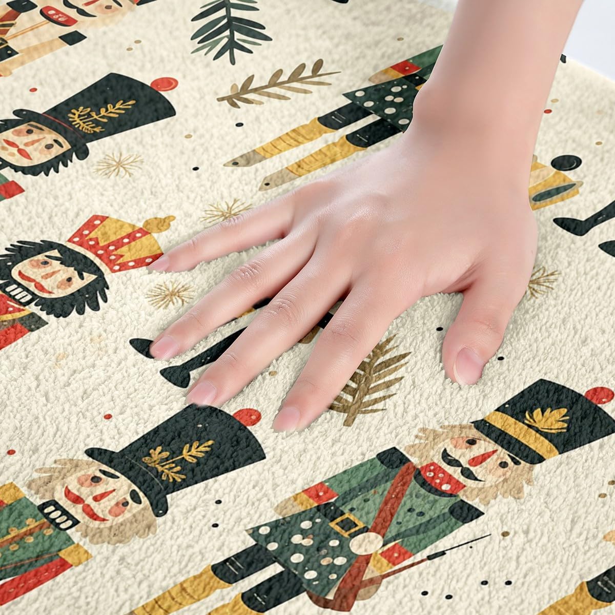 Feelyou Christmas Bath Rug with Nutcracker Design 1