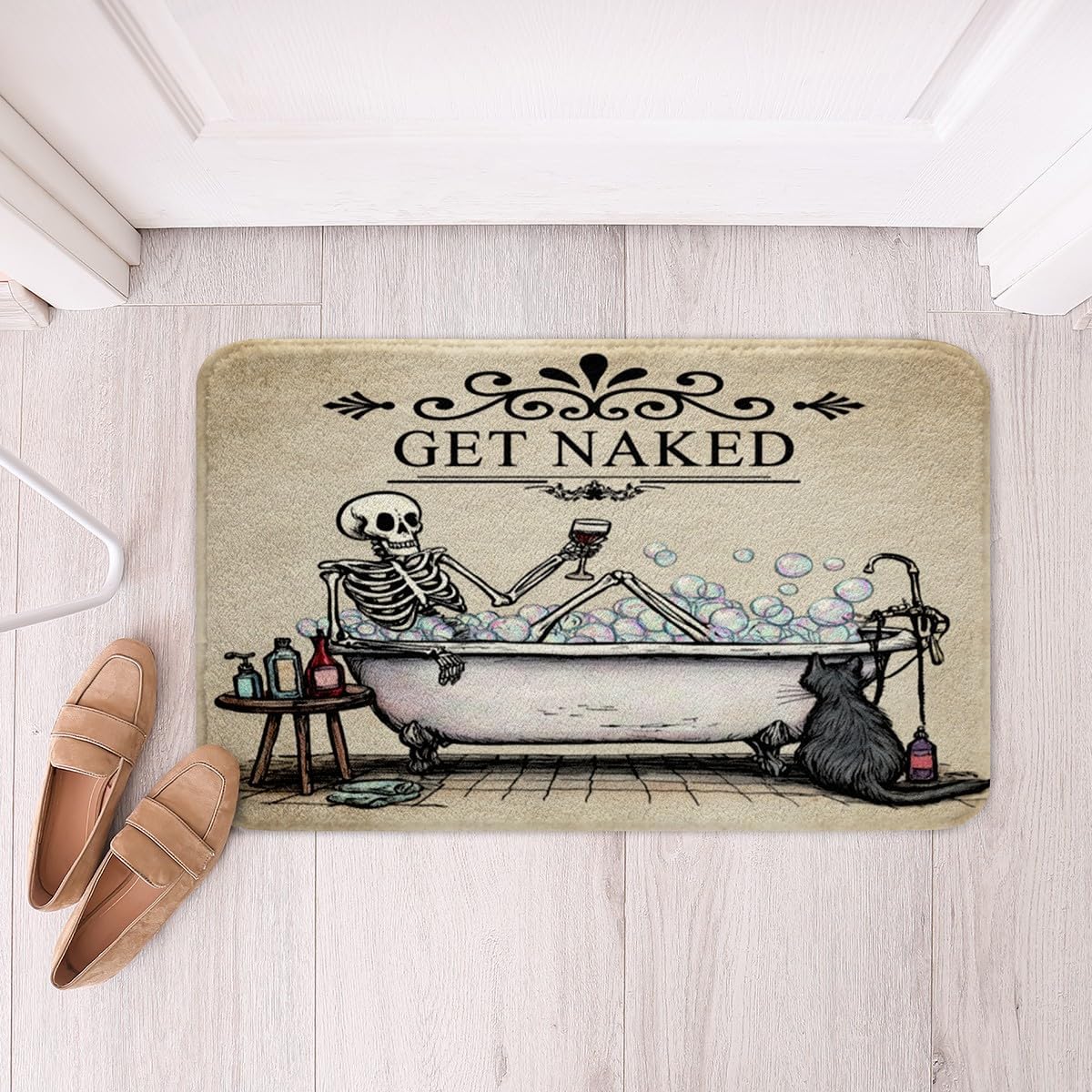 Jejeloiu Halloween Skull Bath Rug 16x24 Inch 1