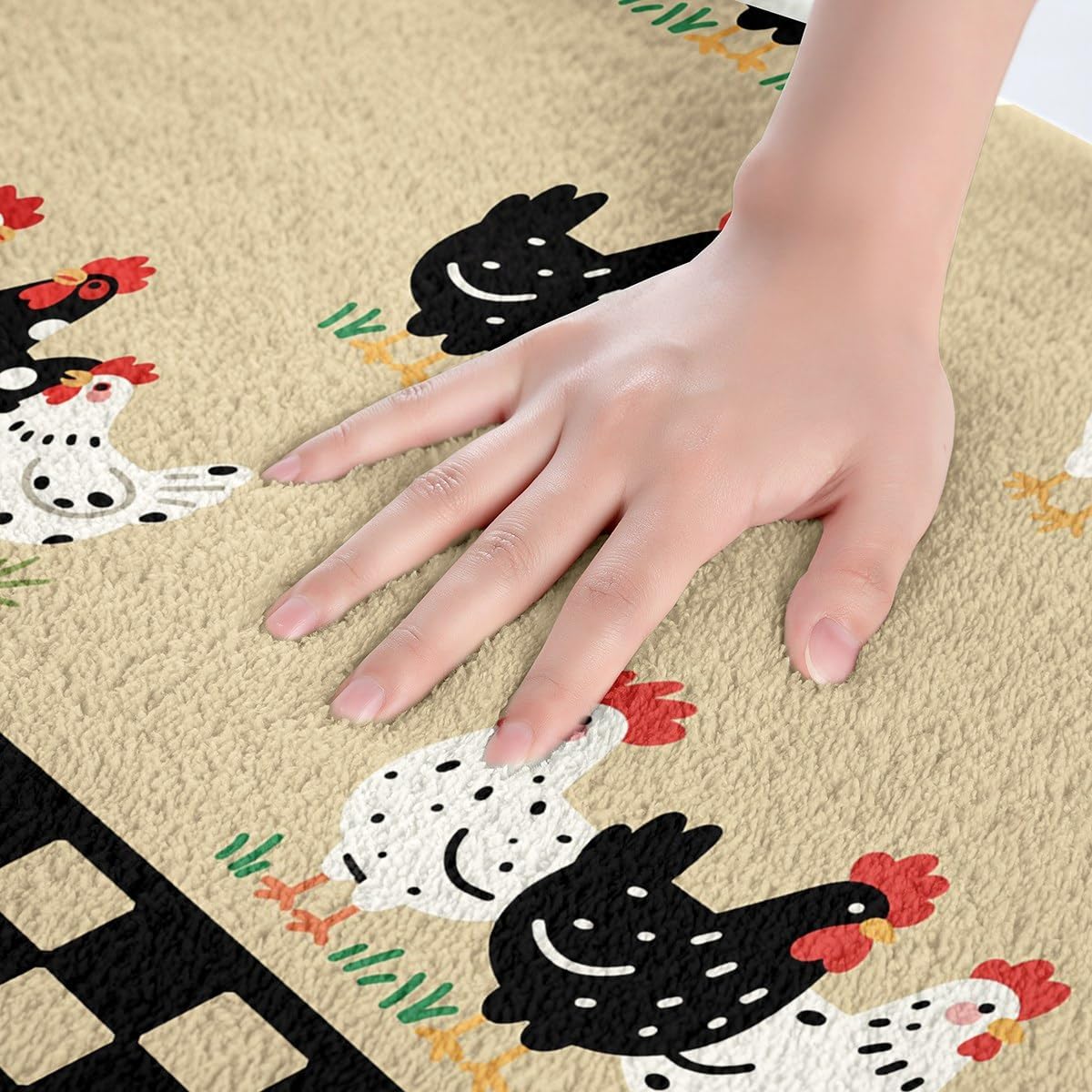 jejeloiu Chicken Bath Mats 16x24 Inch Farmhouse Animal Decor for Kids