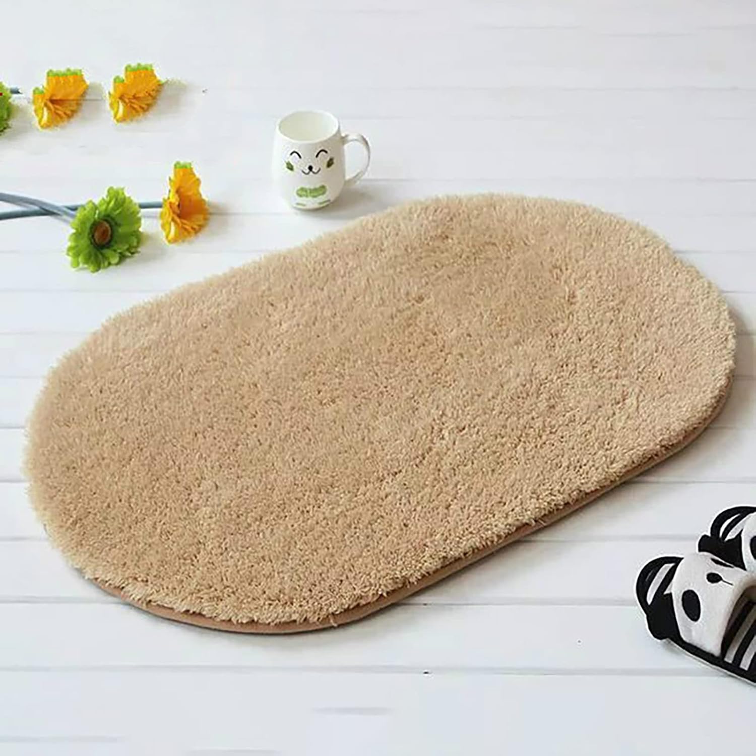 Extra Soft Microfiber Bath Rug with Non-Slip TPR Backing Red