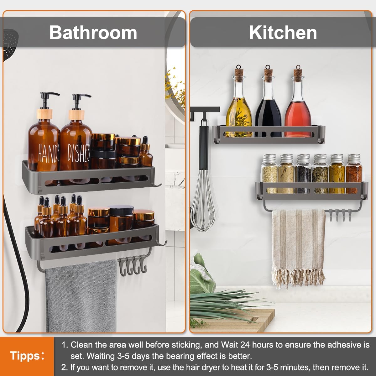 BELICOO Shower Caddy Adhesive 2 Pack
