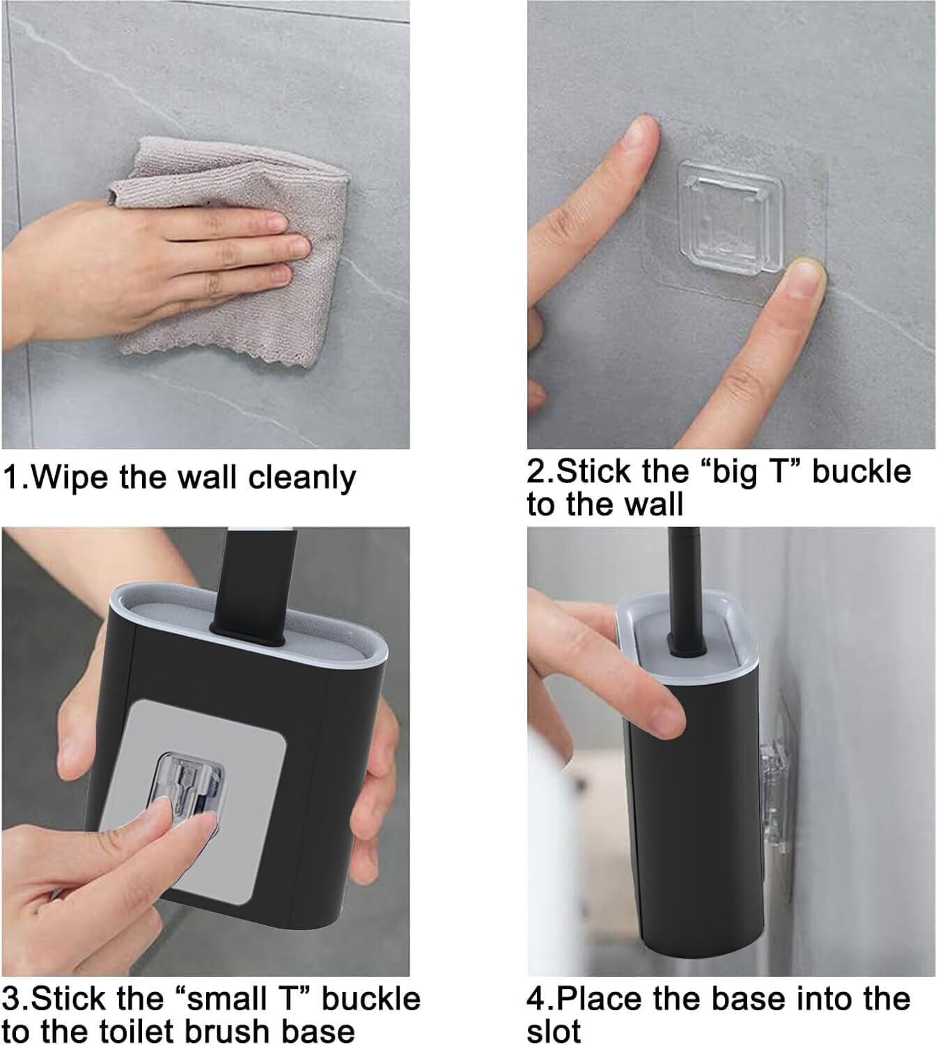 Silicone Toilet Brush with Holder Deep Clean Hygienic Design