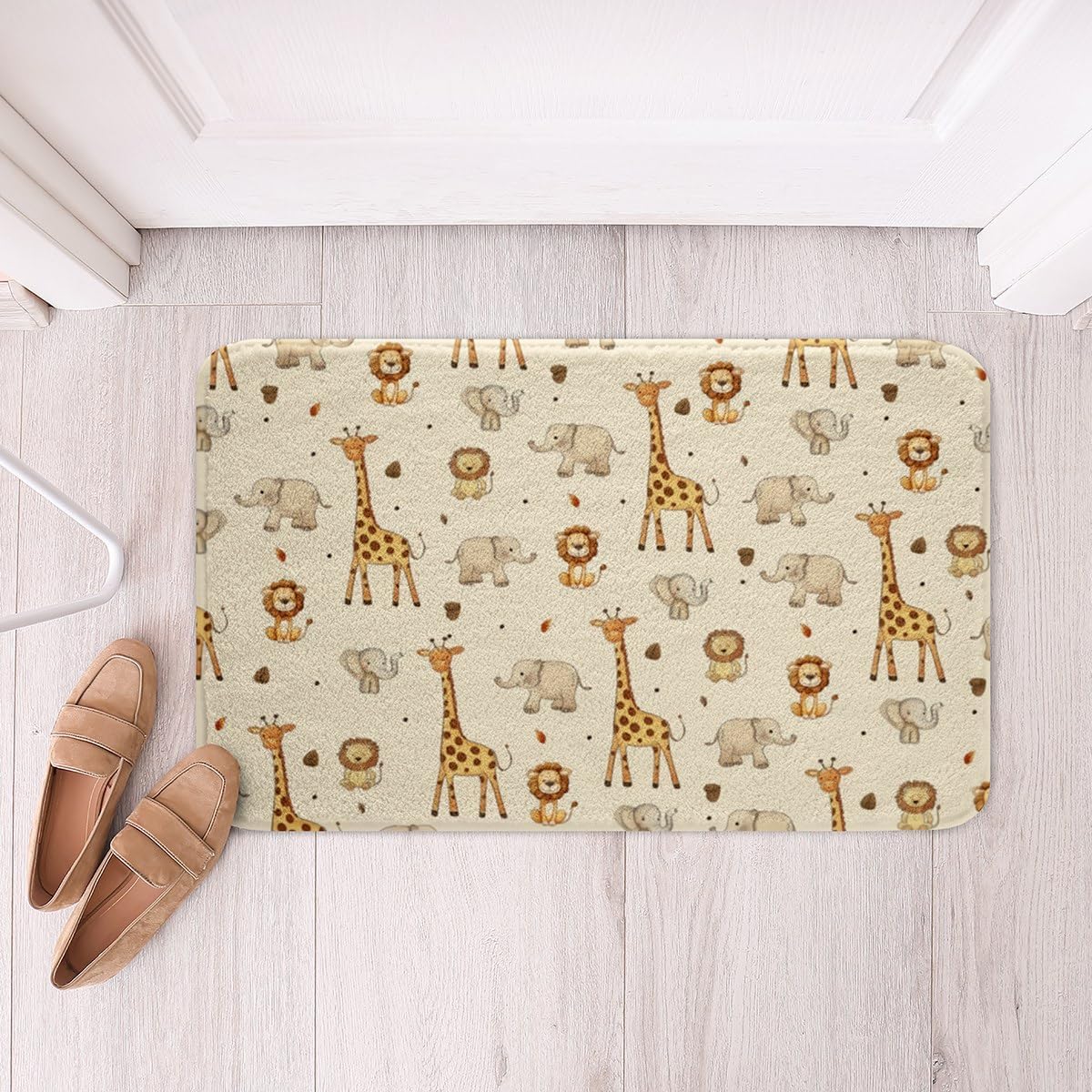 Zoo Animal Soft Fleece Door Carpet for Kids