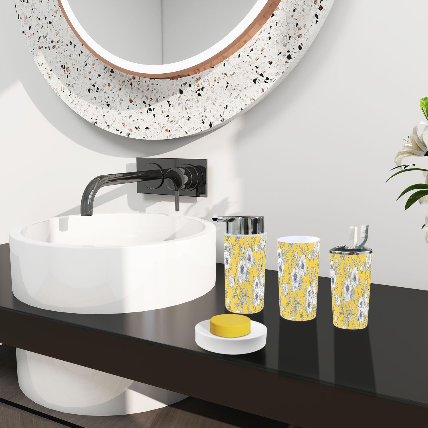 Boho Rose HIPS Bathroom Accessory Set 6 Piece