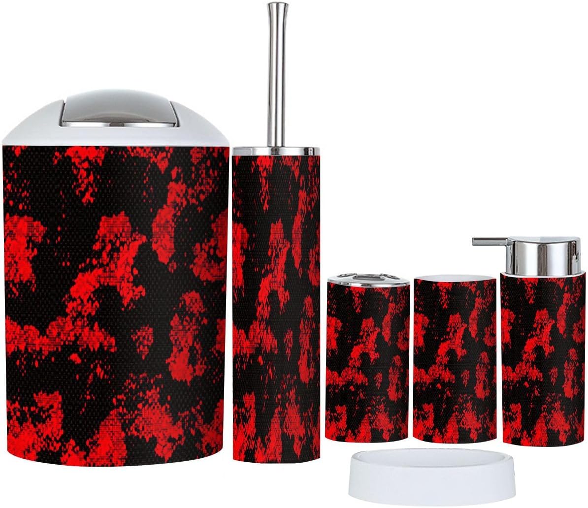 Boho Camouflage Bathroom Accessories Set 6 Piece
