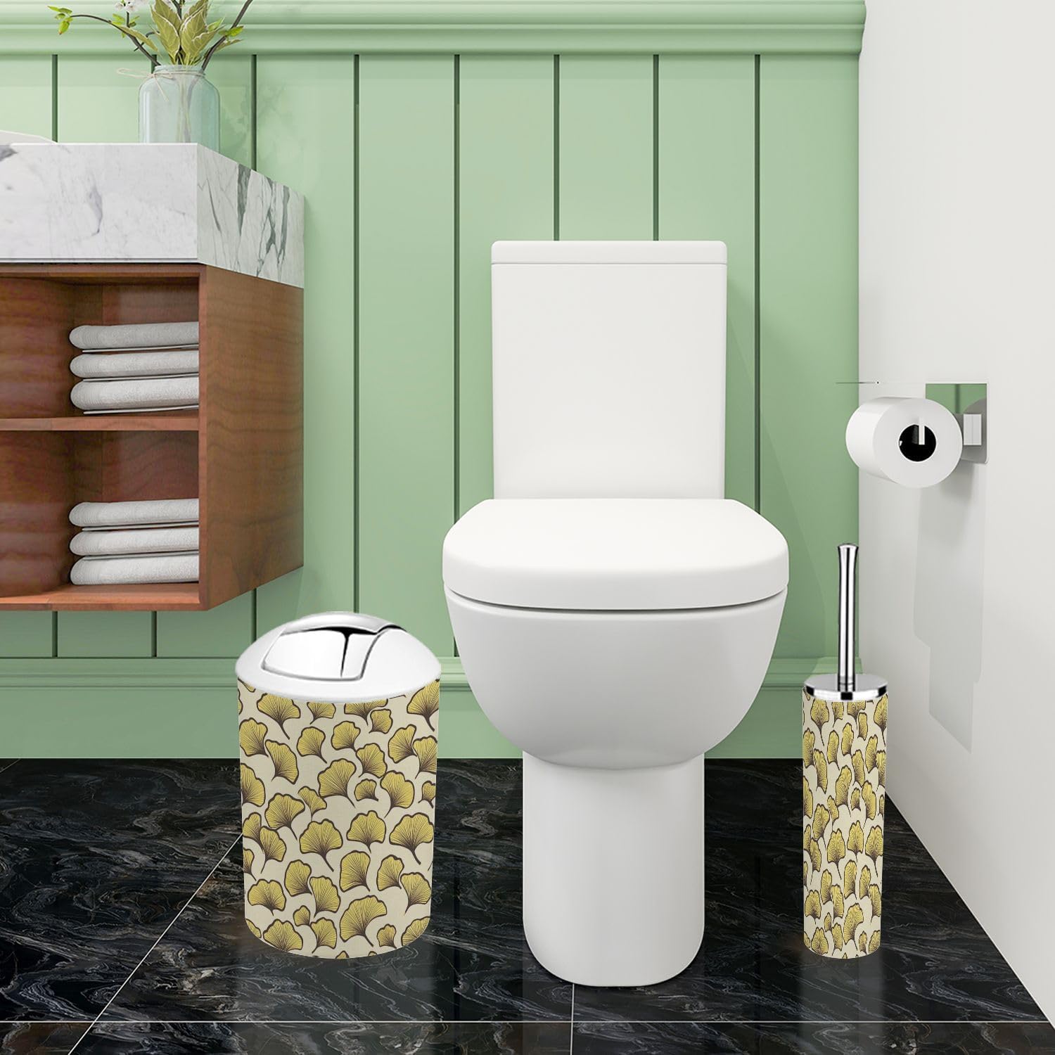 Boho Bathroom Accessory Set 6 Piece Modern Stylized